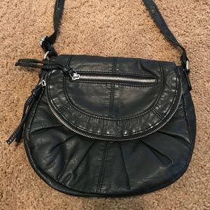 Crossbody purse black leather